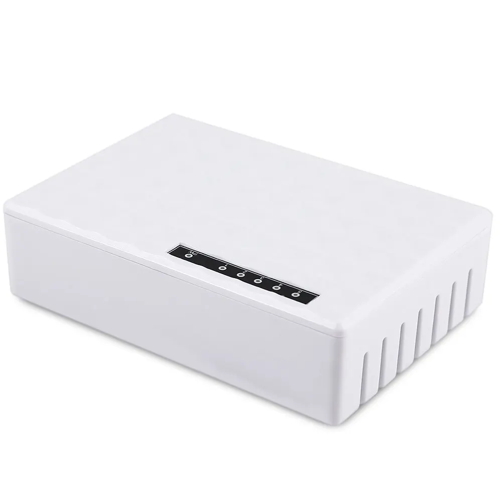 Energy Saving High Quality White Network Switch Plug and Play 5 Port 100Mbps RJ45 Hub Splitter With LED Light | Компьютеры и офис