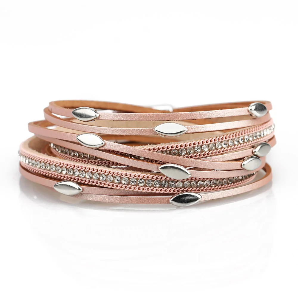 rose gold ZG железные очаровательные браслеты кожаные браслеты для женщин браслеты для пар подарки модные ювелирные изделия Прямая поставка - Окраска металла: rose gold