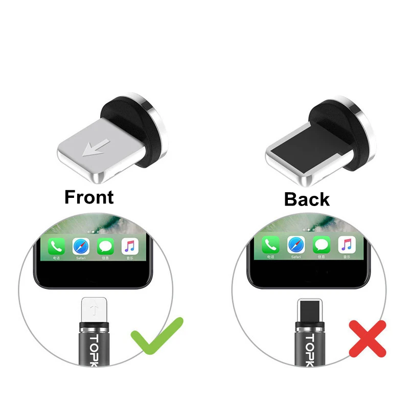 Магнитный usb-кабель для зарядки и передачи данных, быстрое зарядное устройство 2.4A usb type C, кабели для передачи данных, 1 м для IOS Android, мобильный телефон, удобство зарядки