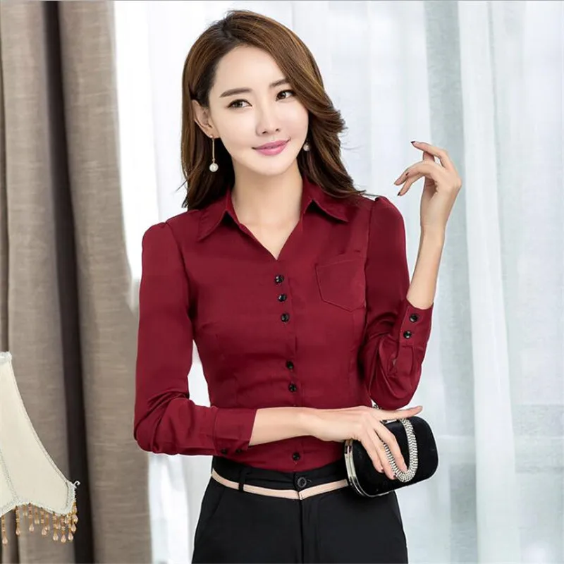 Черный белый цвет Летняя Блузка офисная рубашка Повседневное Топы с длинным