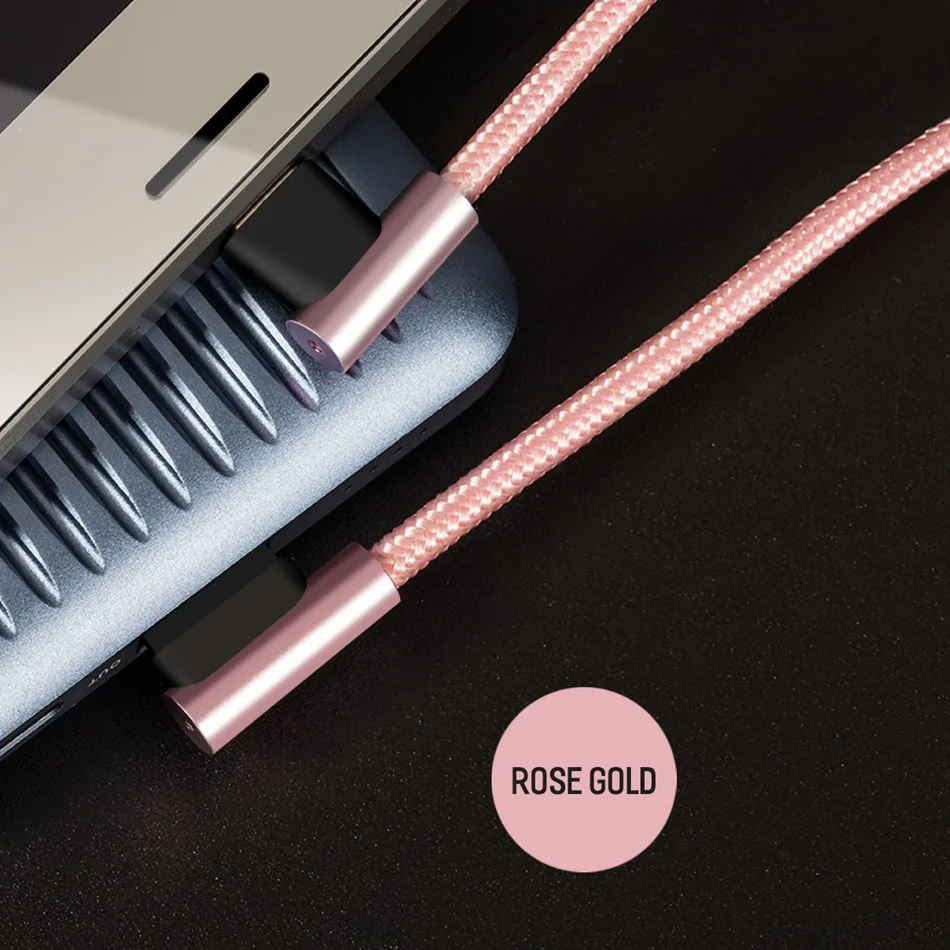 ROCK usb type-C кабель двойной L гибкий металлический 2.0A Быстрый usb type C зарядный кабель для type C кабель зарядное устройство для samsung/Xiaomi