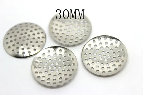30MM 50PCS 13 мм 15 мм 20 мм 25 мм 30 мм износ бусин поднос металлическая сетка бусины крышки 50 шт - Цвет: 30MM 50PCS