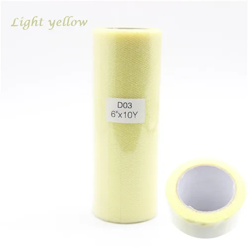 Light yellow 15 см 10yd тени с металлическим блеском тюль рулон Свадебные вечерние украшения катушка пачка упаковка для подарка на день рождения Рождество события поставки - Цвет: Light yellow