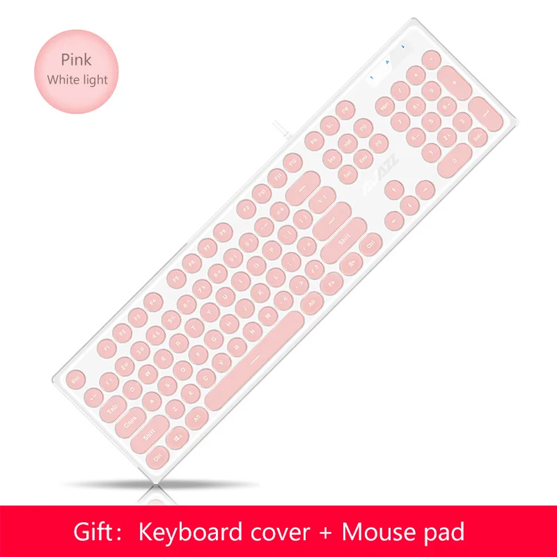 Pink 104 клавиш Механическая Бесшумная клавиатура USB Проводная игровая клавиатура с подсветкой для Macbook lenovo Asus Dell hp компьютерная клавиатура для девочек - Цвет: Pink