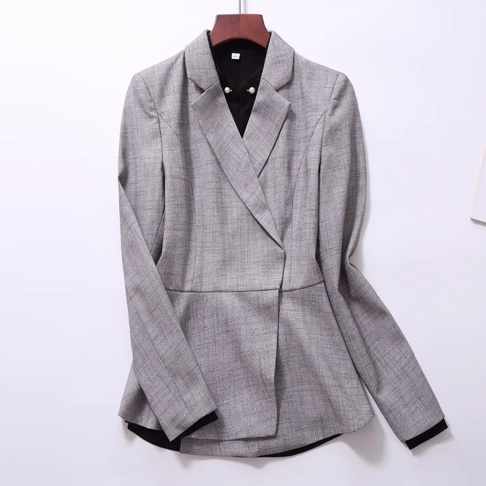 2018 высокое качество пиджак женщин тонкий полный рукав повседневные Пиджаки и