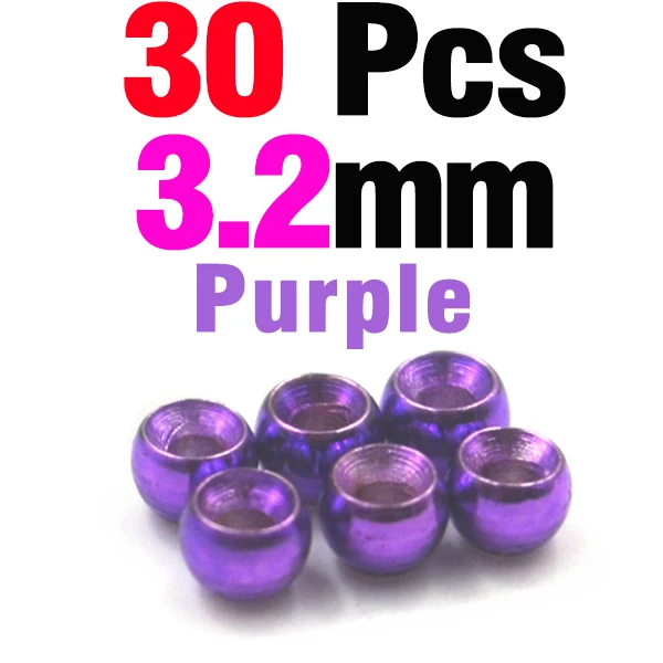 30P 3dot2 Purple MNFT 30 шт красочные латунные бусины размеры 2 мм 2,4 мм 2,8 мм 3,2 мм 3,4 мм 3,8 мм Материалы для завязывания Nymph стример жуков аксессуары - Цвет: 30P 3dot2 Purple