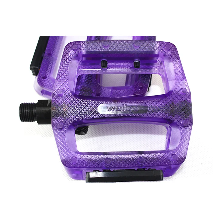 purple Wellgo MTP B109 полупрозрачная цветная Желейная педаль Dead Fly велосипедная педаль Нескользящая педаль для голеностопного горного велосипеда - Цвет: purple