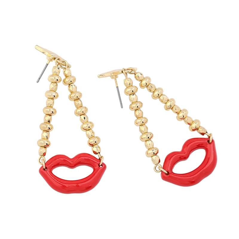 Женские серьги гвоздики с подвеской в форме рта|fashion stud earrings|stud earringsstud earrings for women |