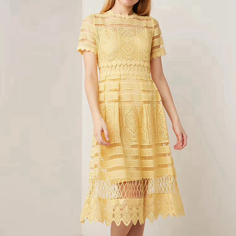 Высококачественное дизайнерское летнее платье женские 2019 кружевные платья для