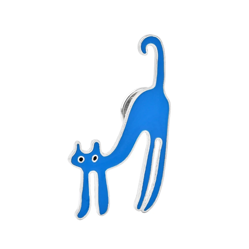 Милые синие черные красные белые заколки для кошек и броши простая эмалированная