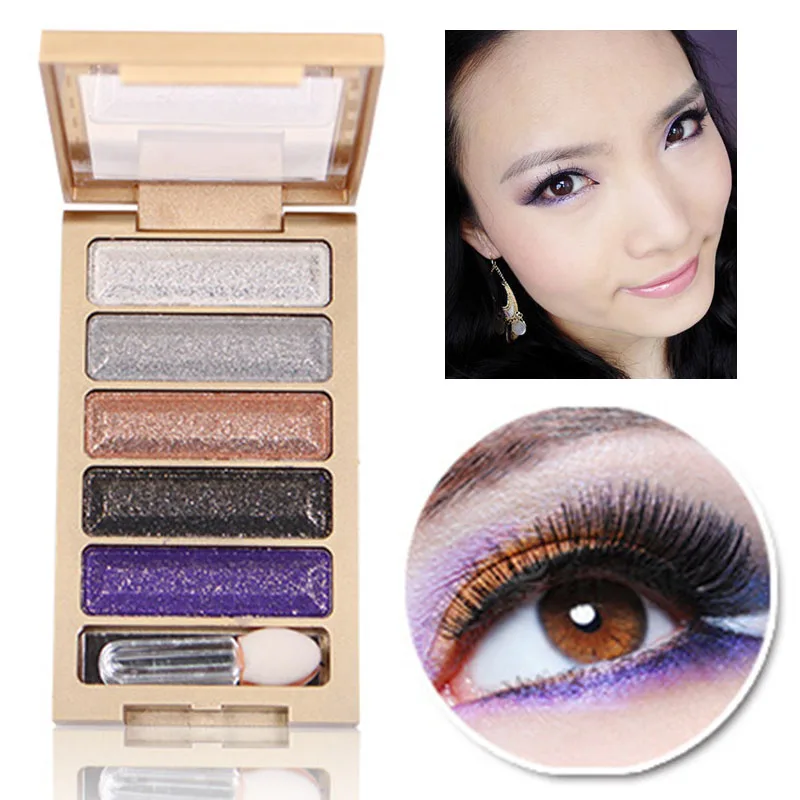 Professional 5 color eye shadow palette pearly luster Luminous Glitter Shimmer make-up acccessory women beauty accessories |