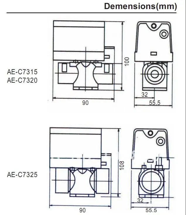 Трехсторонний электрический клапан G1/2 дюйма моторизованный 220 240 В переменного
