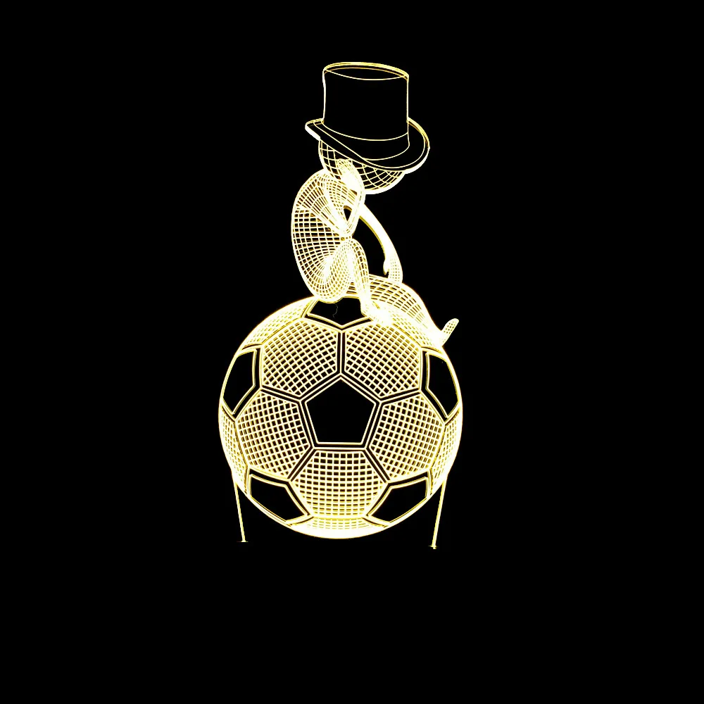 

New Thinking Bootball Man 3D lights Colorful Touch Remote Control LED Visual Light gift desk lampt Table Desk Lamp As Toys Gift