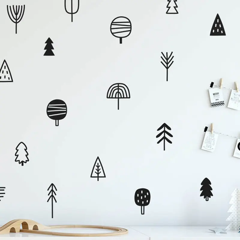 

Cute Woodland Pine DIY Tree Wall Decals Nursery Art Home Decor Forest Vinyl Wall stickers for kids rooms Natural Decoration J47