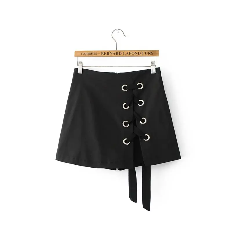 2017 Spring and Summer Women's lace up shorts skirts Pleated cross Empire cute short skirter XS S M L | Женская одежда