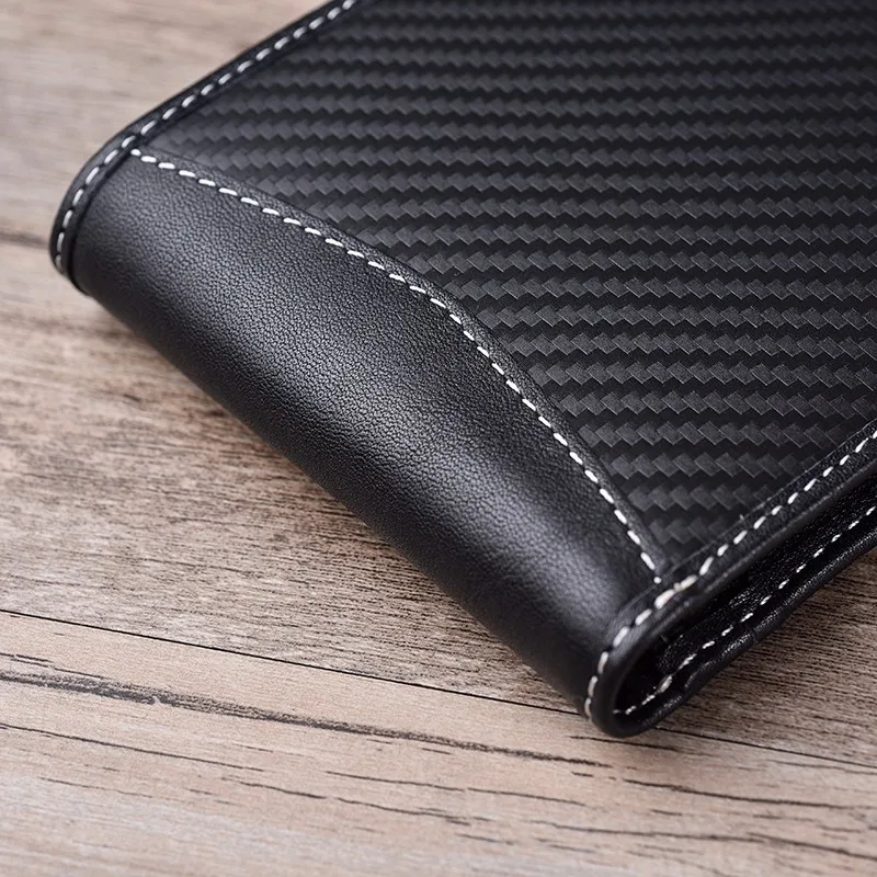 RFID Блокировка из натуральной кожи кошелек из углеродного волокна 3D специальный водонепроницаемый кошелек Тонкий кошелек передний карман минималистичный Двойные Бумажник