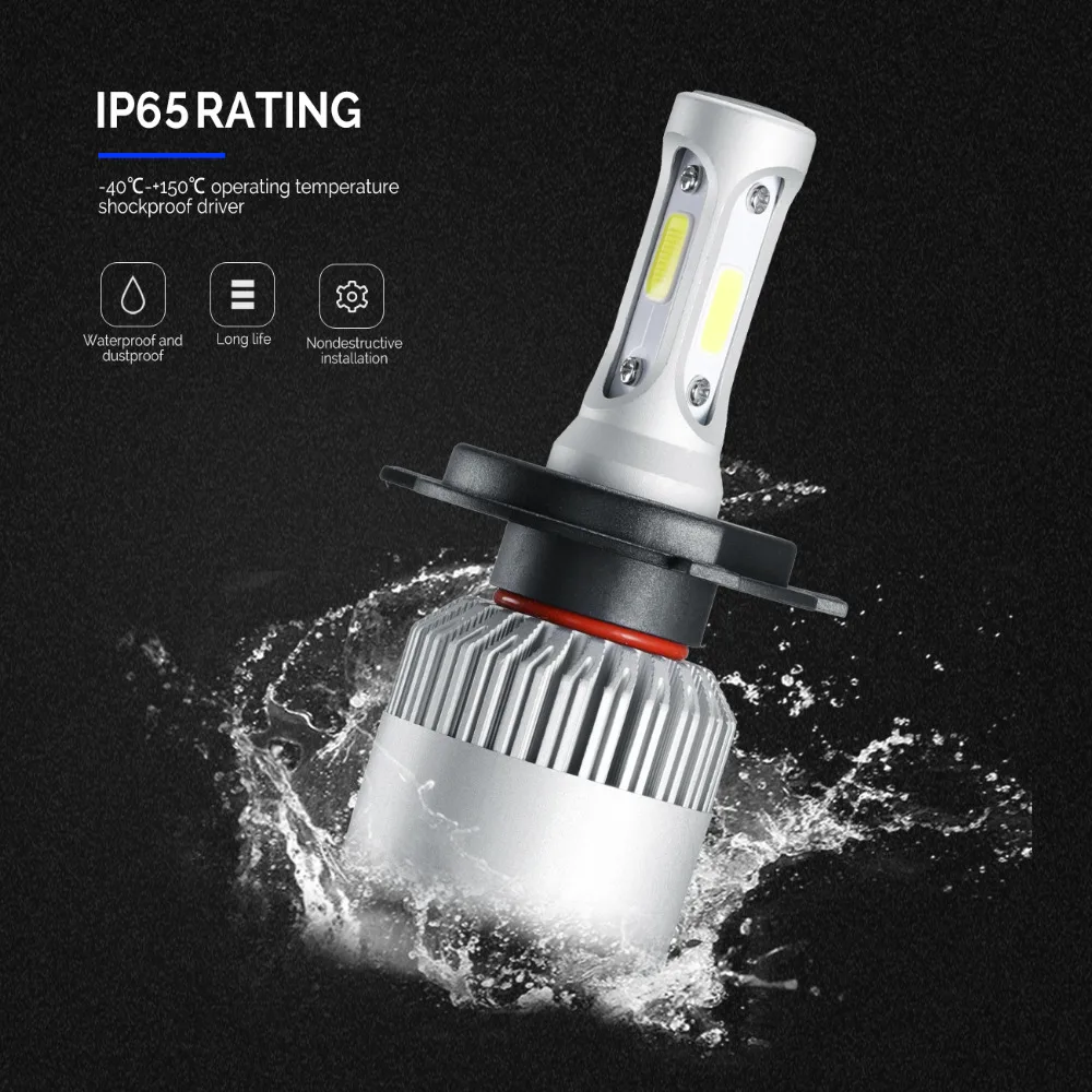 Oslamp H4(Подол короче спереди и длиннее сзади) фары дальнего и ближнего света светодиодный головной светильник лампы H11 светодиодный светильник COB 72 Вт 8000lm 6500K светодиодный авто фары 12v 24v для Nissan Tida Livina