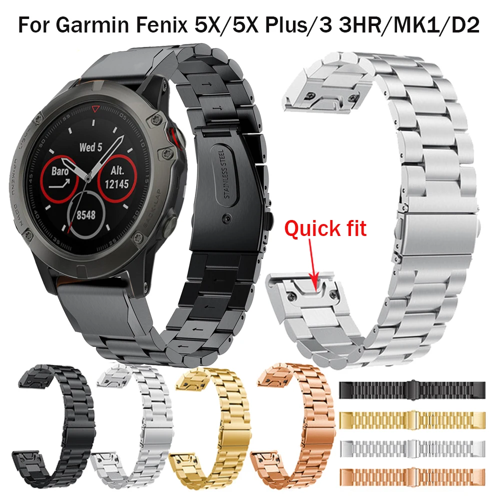 Металлические браслеты из нержавеющей стали для Garmin Fenix 3/Fenix 3HR сменный смарт-браслет для Garmin Fenix5X 5X Plus часы
