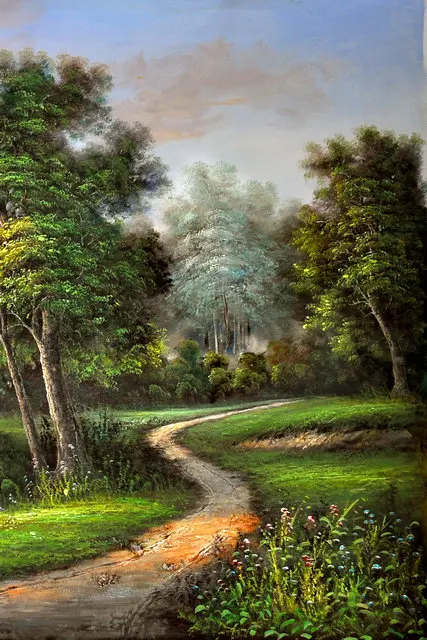 3 Панели пейзаж деревья и реки холст печать живопись абстрактная картина