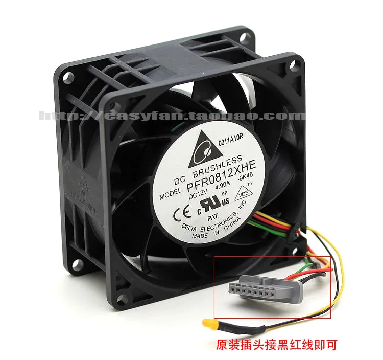 Вентилятор охлаждения сервера Delta Electronics PFR0812XHE 9K48, 12 В постоянного тока, 4,90 А, 80x80x38 мм