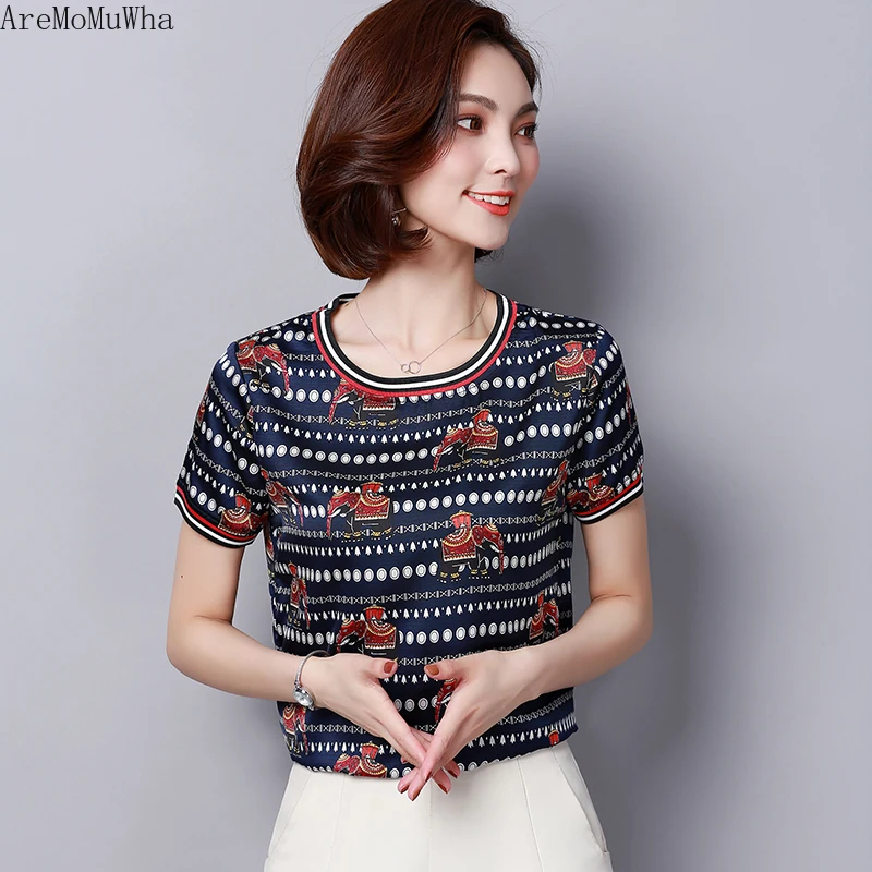 Шифоновая рубашка AreMoMuWha женская с коротким рукавом Новинка лета 2019 модная