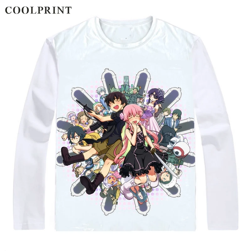 Футболки COOLPRINT Future Diary Mirai Nikki рубашки с длинным рукавом японским аниме Amano Yukiteru