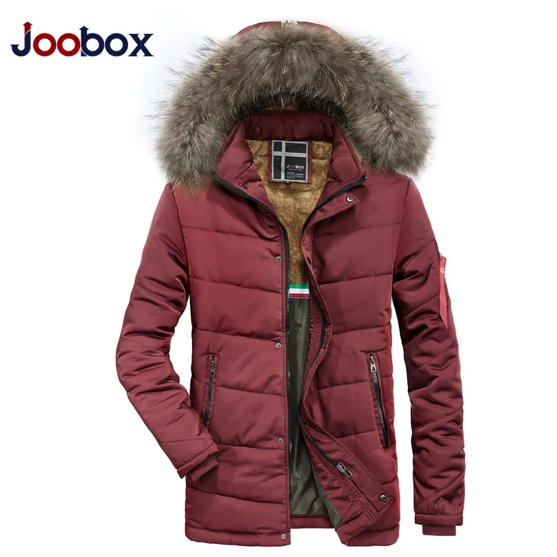 JOOBOX 2018 зимняя куртка теплые куртки пальто для мужчин высокое качество черная