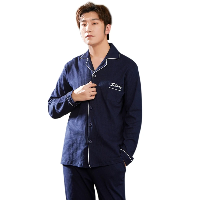 Новая мужская пижама модный Шелковый сатиновый пижамный комплект Hombre