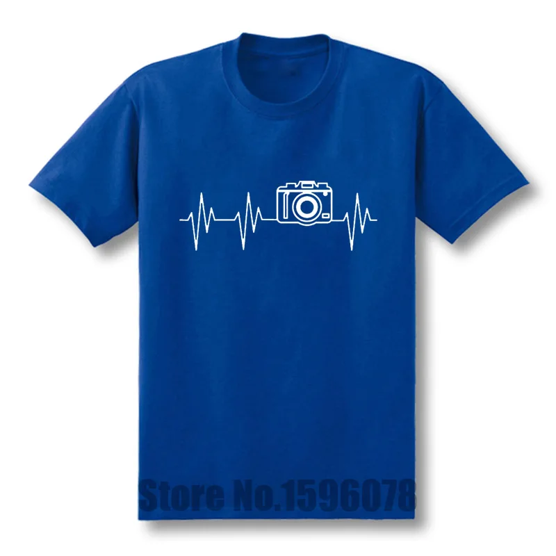 2016 New photographer heartbeat photo T-shirts Cotton Short Sleeve Summer T Shirts Hip Hop free shipping | Мужская одежда