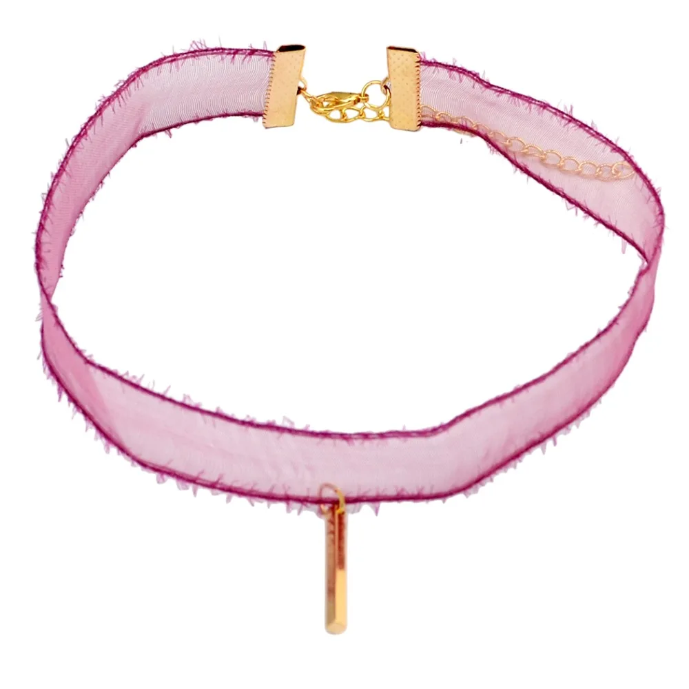 4 Шт./компл. Панк Черная Кожа Золото Проба Цепи Шарм Роза Ткань Воротник Короткие