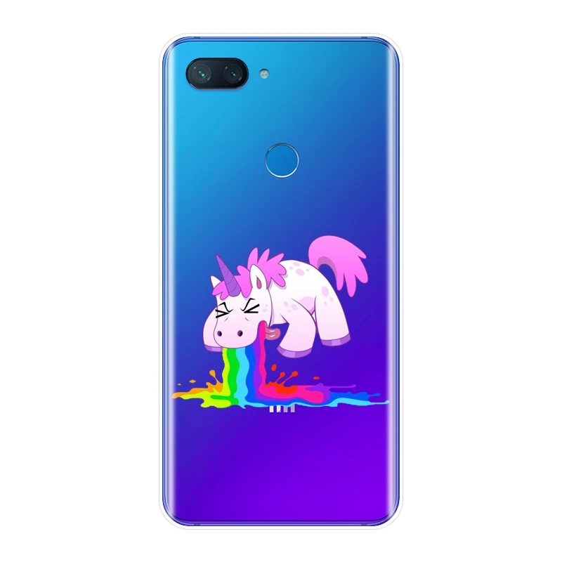 Мягкий ТПУ чехол для Xiaomi Mi 5 5C 5S 5X 6 6X Plus A1 A2 Lite 8 SE ультра тонкий Kawaii Единорог