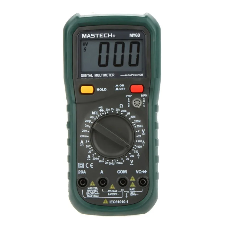 MASTECH MY60 2000 Графы Цифровой Мультиметр AC/DC Напряжение Ток Resitance Тестер 31/2 Измеримыми