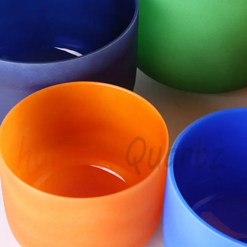

12"color double side frosted quartz crystal singing bowl with 12" Carry bag