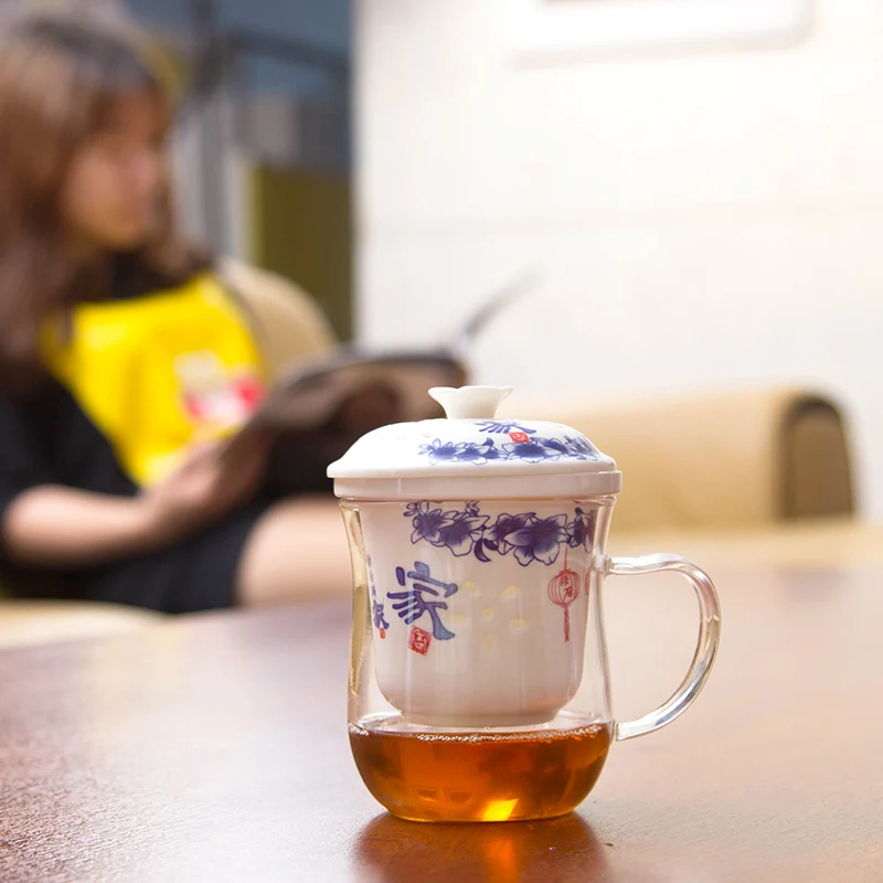 Фарфоровая чашка для кофе чайная с крышкой чайник керамическая чая посуда