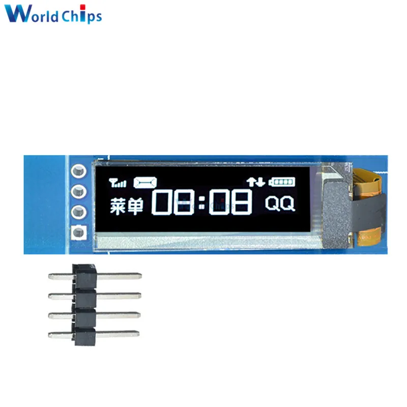0,91 дюйма постоянного тока 3,3 В 5 В 128x32 IIC IEC синий OLED ЖК-дисплей модуль 0,9" 12832 SSD1306 драйвер ЖК-экрана IC модуль для Arduino PIC - Цвет: Белый