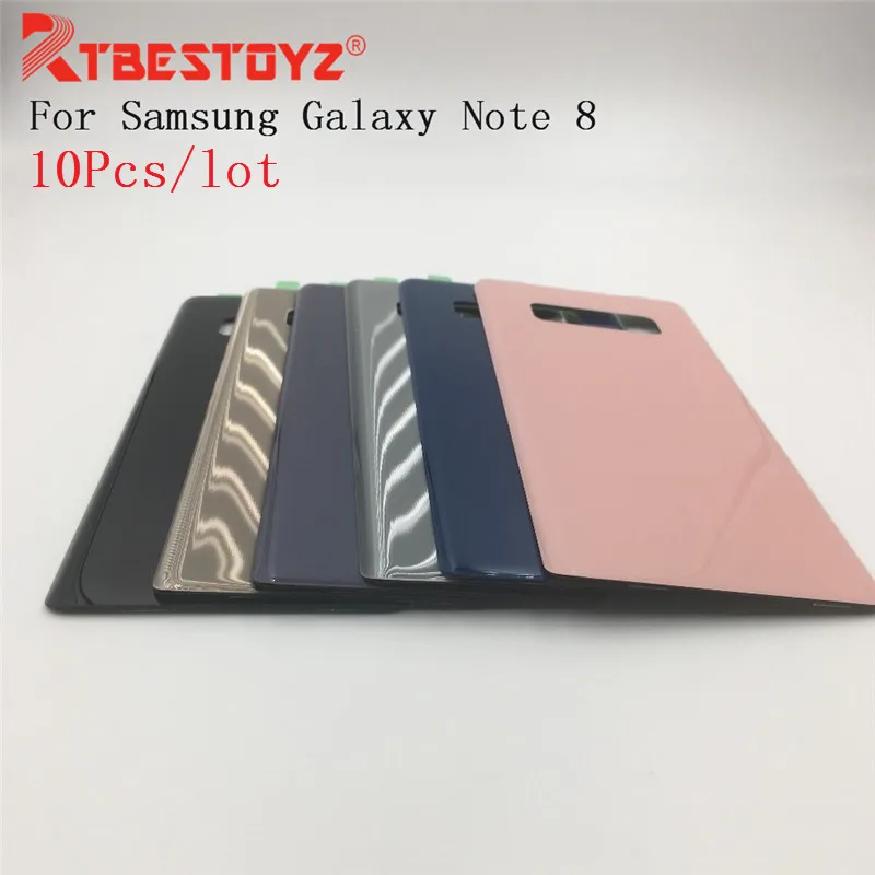 

RTBESTOYZ 10 шт. Оригинальный Новый для Samsung Galaxy Note 8 крышка аккумулятора Задняя стеклянная крышка задняя дверь корпус с логотипом с наклейкой