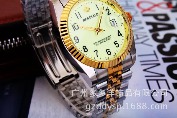 HK Fashion Brand Luxury Gold Steel Higth Gift Grade Dress Male Watches Digital Calendar Quartz Business Men's Wristwatches | Наручные