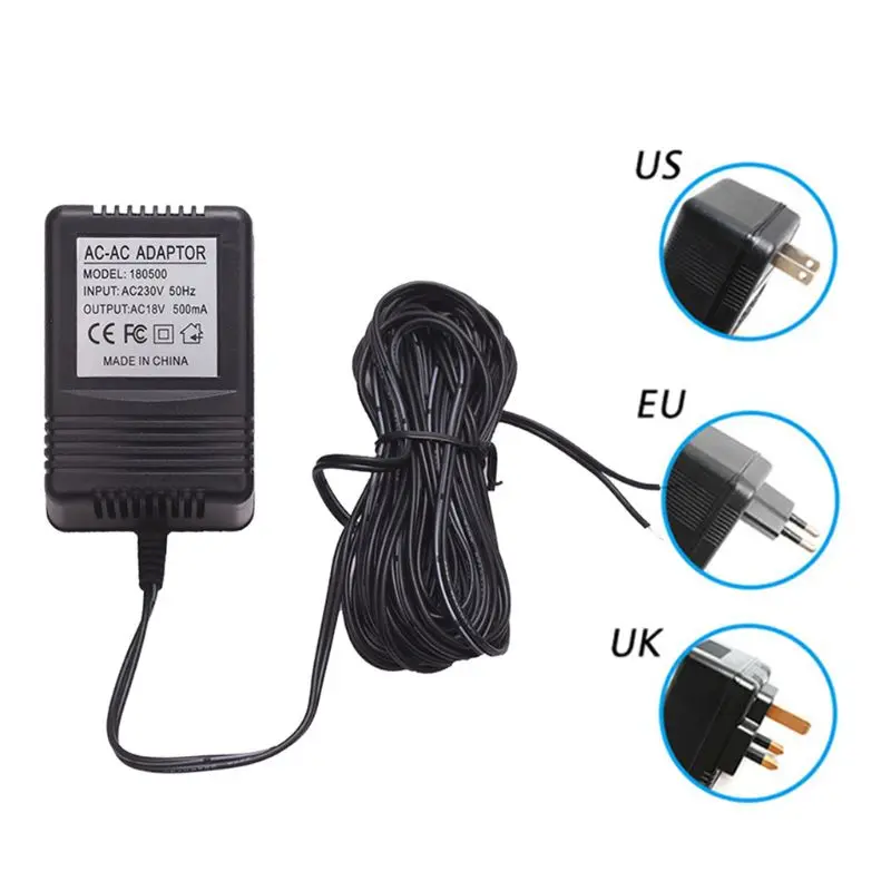 

18V 500mA UK/EU/US Plug Power Supply Adapter Transformer Charger for WiFi Wireless Doorbell IP Video Intercom Ring Camera Access
