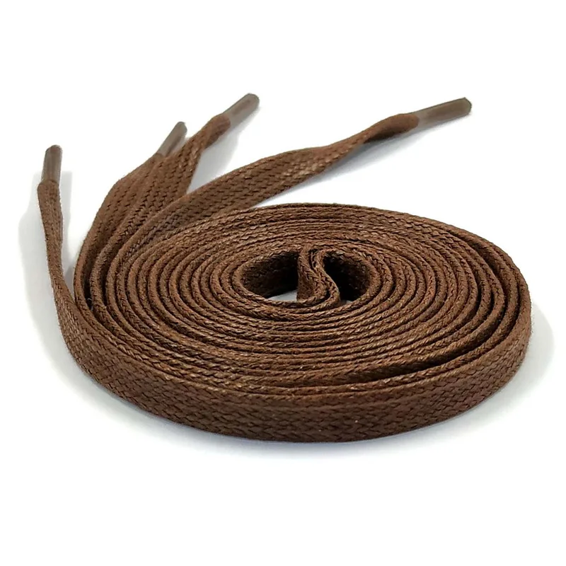 09 Dark Brown YJRVFINE хлопчатобумажные Вощеные шнурки для мужчин и женщин кожаные модельные водонепроницаемые плоские Вощеные шнурки для обуви шириной 0,8 см Вощеные шнурки - Цвет: 09 Dark Brown