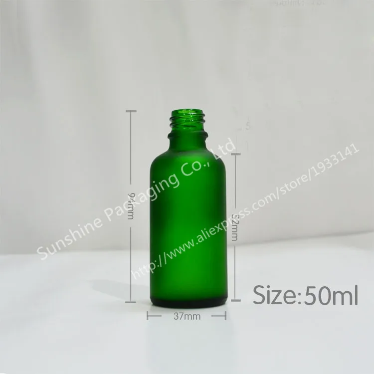 

Hot sale 200pcs/lot 50ml Green Frosted Glass Oil Bottle 5/3 oz Mist Sprayer Glass Bottle 50 cc Oil Glass Atomizer