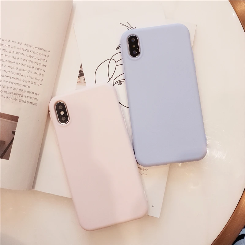 Силиконовый матовый чехол для iPhone 6 6s 7 8 Plus X|Бамперы| |