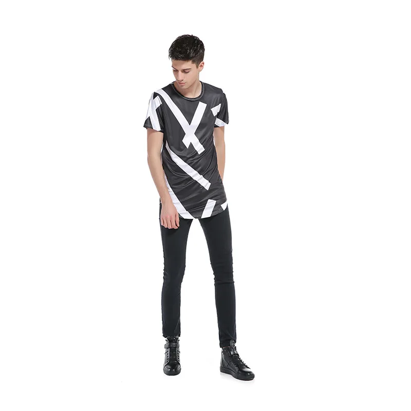 Бренд Jamickiki Для мужчин футболки Мода 2017 Лето Мужской Повседневное полоса печати