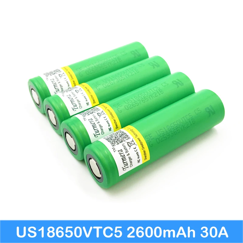100% оригинальный 30A разрядка 3 7 V US18650 VTC5 2600mAh перезаряжаемые батареи для