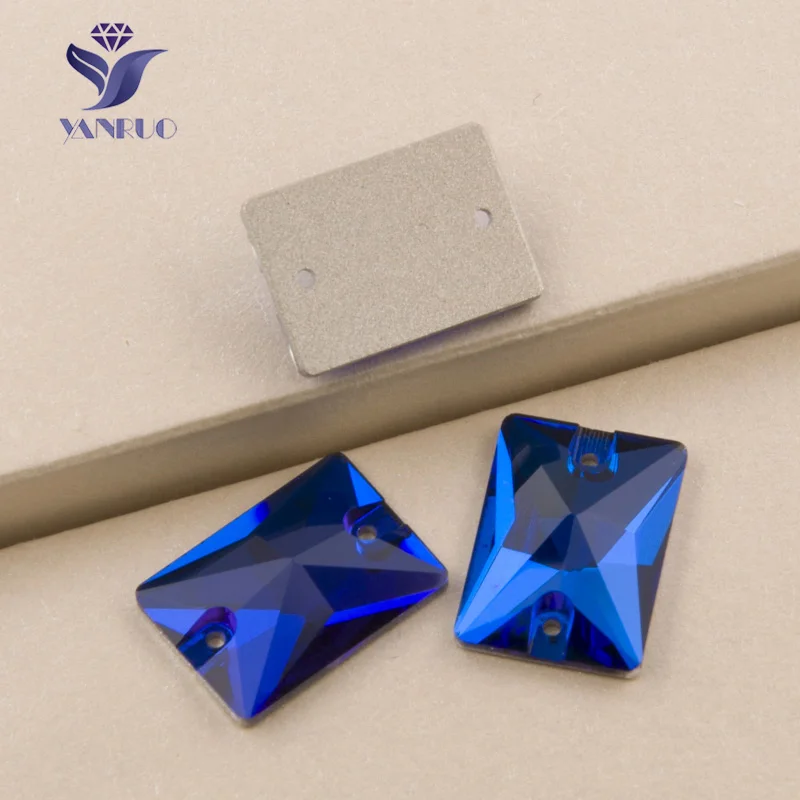 Capri Blue YANRUO 3250 прямоугольные камни всех цветов и кристаллы пришитые камни AAAAA качественные стразы с плоской задней частью для одежды - Цвет: Capri Blue