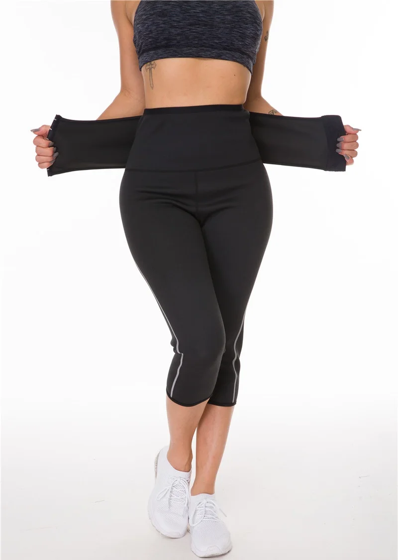 NINGMI Tummy Control Panties with Hook Waist Trainer Slimming Pants Neoprene Sauna Body Shaper Sport Leggings Shorts Butt Lifter