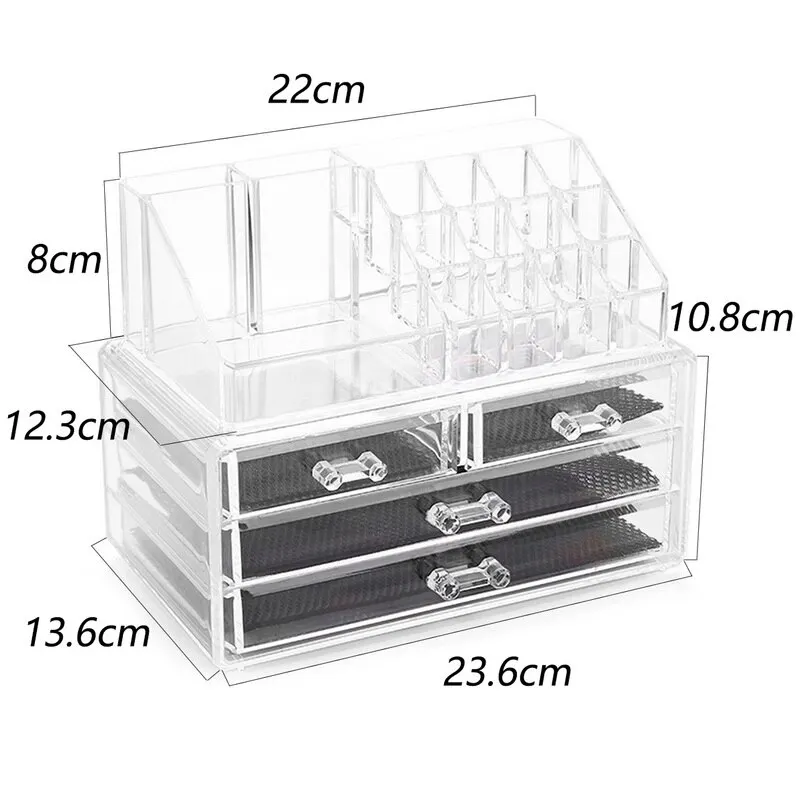 Hifuar Acrylic Makeup Storage Case Cosmetic Container Organizer Box Women Girls Bedroom Jewelry Display Holder A | Дом и сад