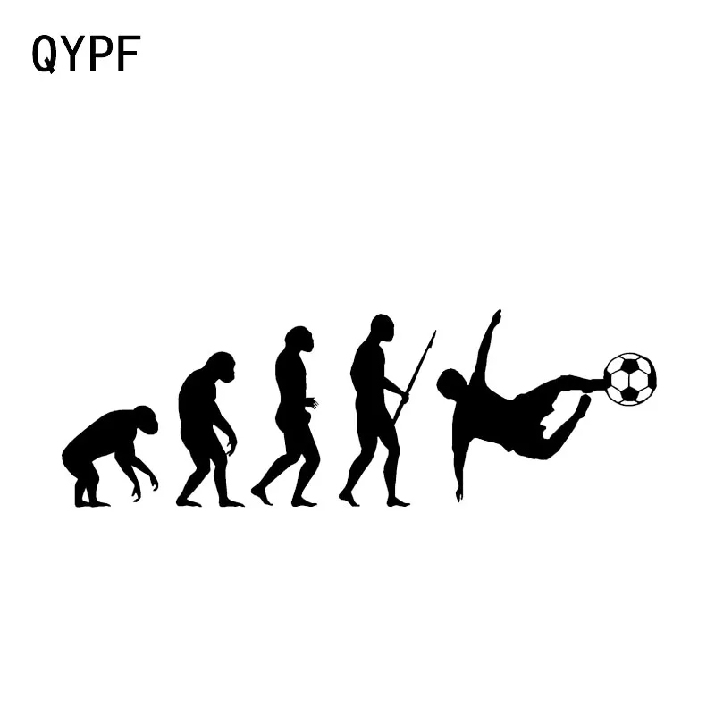 QYPF 15 4*5 2 см интересная Эволюция Мужчины Футбол Декор автомобиля стикер силуэт