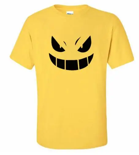yellow black Летняя уличная футболка с покемоном ММА Pocket Monster, мужская повседневная футболка в стиле хип-хоп с коротким рукавом, мужские футболки с персонажами из аниме Gengar - Цвет: yellow black