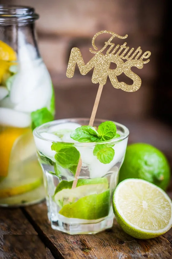 Блестящая будущая миссис палочки пищевые шампуры Свадьба День святого Валентина