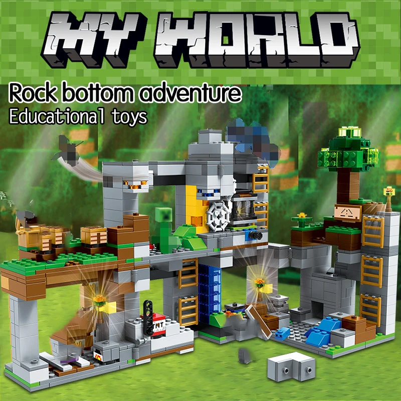 734 шт My Worlds Rock Castle Adventure строительные блоки Совместимые с LEGO City кирпичи Фигурки
